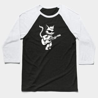 Cat playing guitar Baseball T-Shirt